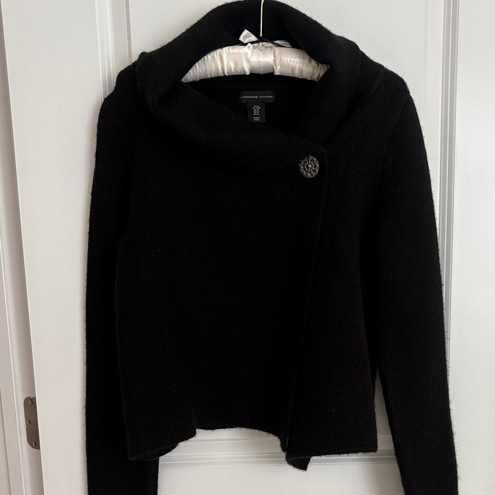 Adrienne Vittadini Black Cowl Neck Sweater